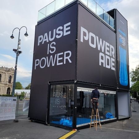Promotioncontainer für den Vienna City Marathon